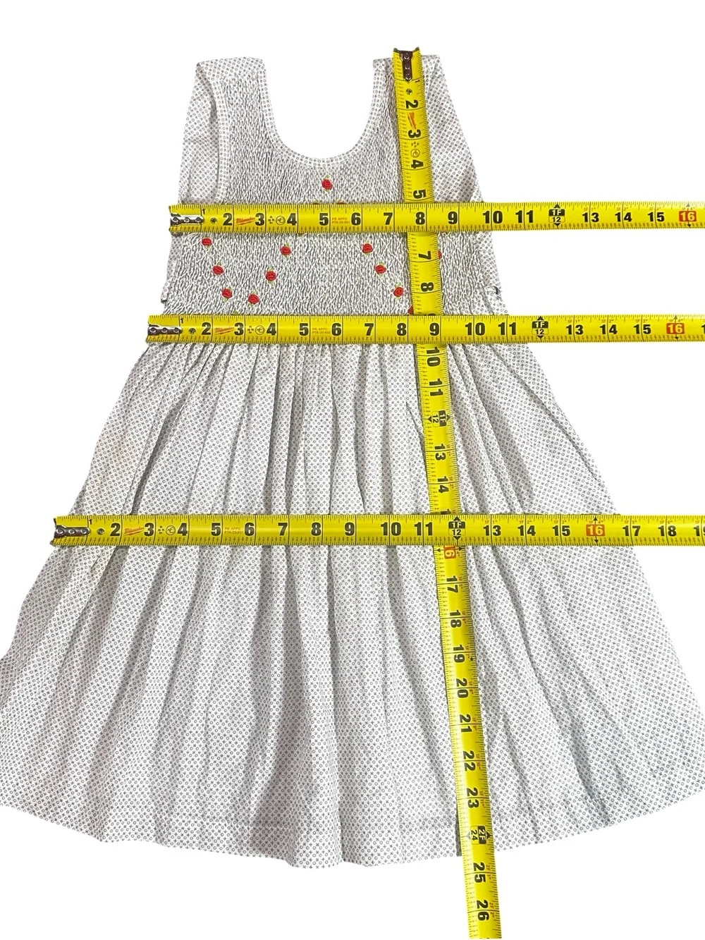 Vintage Style Smocked Cotton Floral Cottagecore Dress Child Size 4